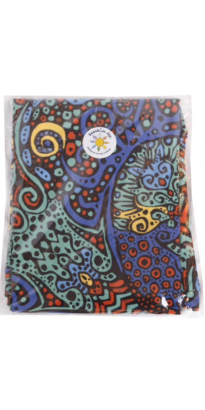 Blue Burst Wrap Skirt with Zip Pocket