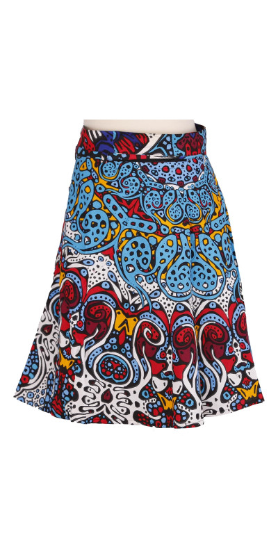 Glow Burst Short Wrap Skirt with Zip Pocket