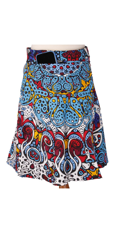 Glow Burst Short Wrap Skirt with Zip Pocket