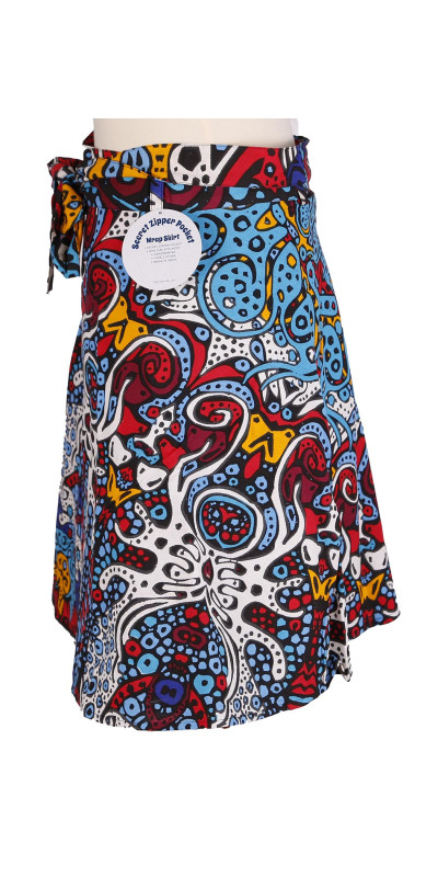 Glow Burst Short Wrap Skirt with Zip Pocket