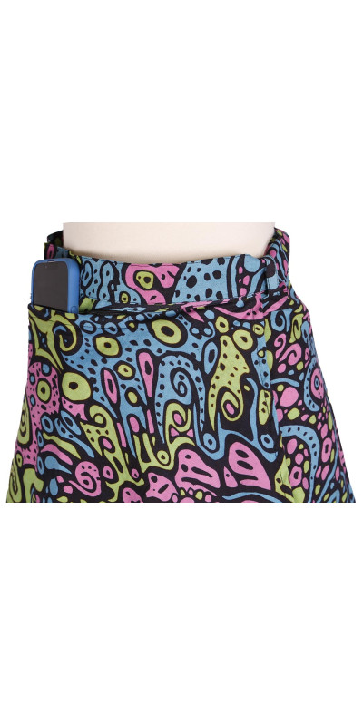 Liquid E Short Wrap Skirt with Zip Pocket