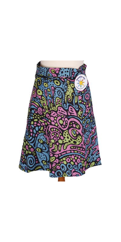 Liquid E Short Wrap Skirt with Zip Pocket