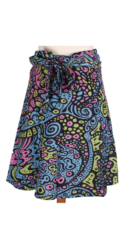 Liquid E Short Wrap Skirt with Zip Pocket