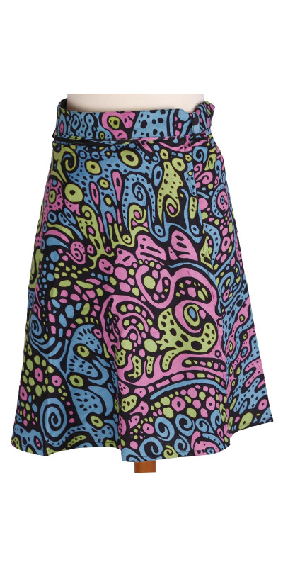 Liquid E Short Wrap Skirt with Zip Pocket