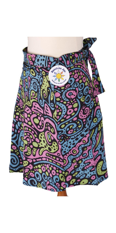 Liquid E Short Wrap Skirt with Zip Pocket