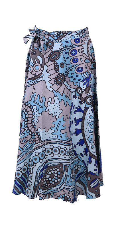 Twilight Daydream Wrap Skirt with Zip Pocket