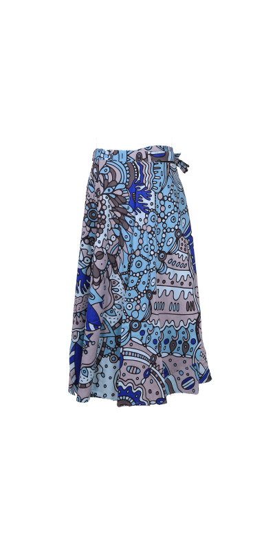 Twilight Daydream Wrap Skirt with Zip Pocket