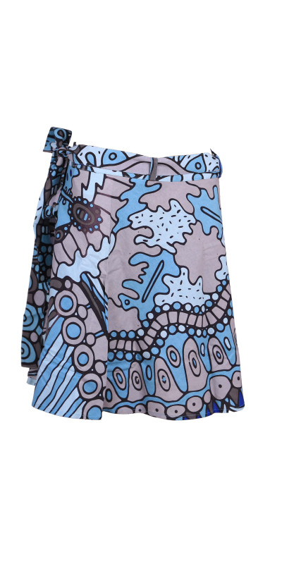 Twilight Daydream Short Wrap Skirt with Zip Pocket