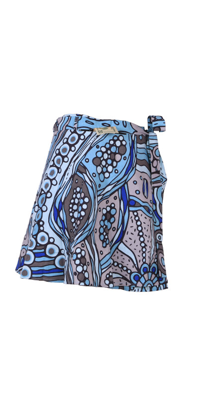 Twilight Daydream Short Wrap Skirt with Zip Pocket