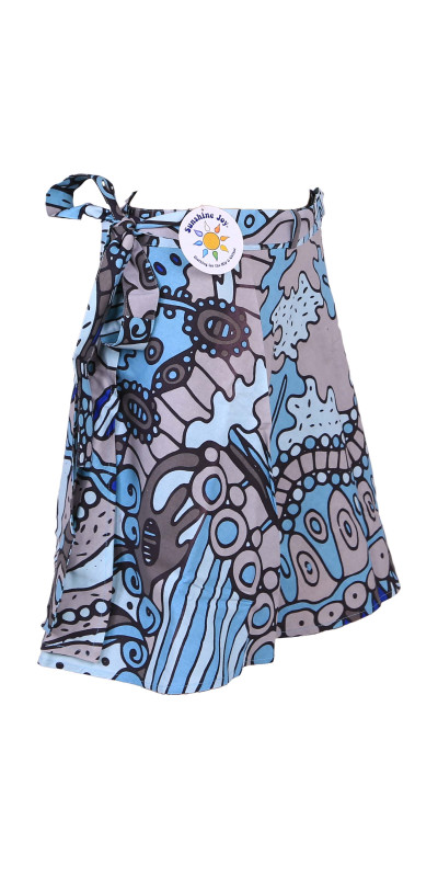 Twilight Daydream Short Wrap Skirt with Zip Pocket