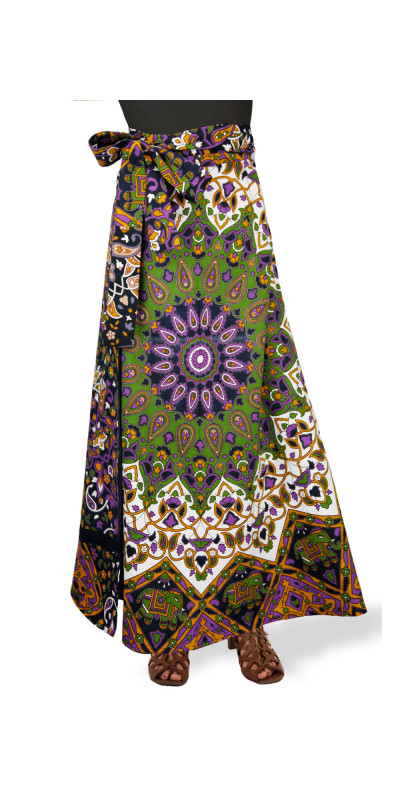 Purple Star Wrap Skirt with Zip Pocket