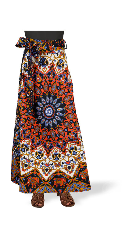 Earth Star Wrap Skirt with Zip Pocket