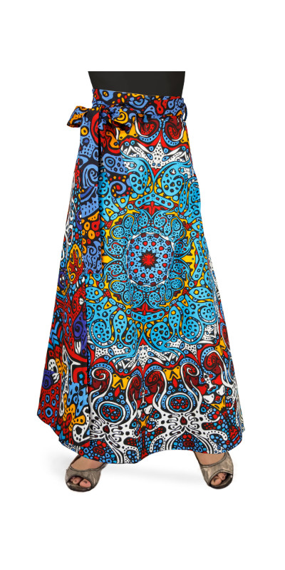 Glow In The Dark Sunburst Wrap Skirt with Zip Pocket