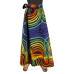 Rainbow Ripple Wrap Skirt with Zip Pocket