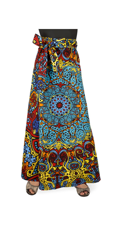 Classic Sunburst Wrap Skirt with Zip Pocket