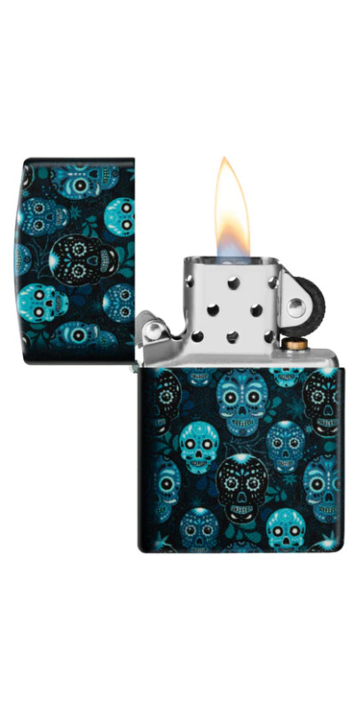 Glow In The Dark Sugar Skulls Zippo Lighter