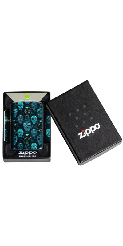 Glow In The Dark Sugar Skulls Zippo Lighter