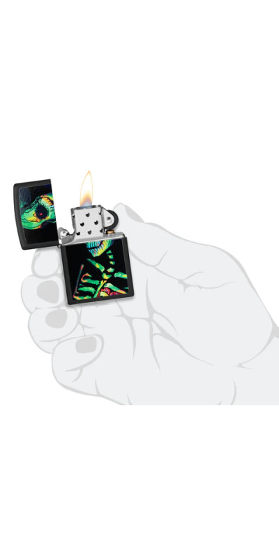 Blacklight Sugar Skeleton Zippo Lighter