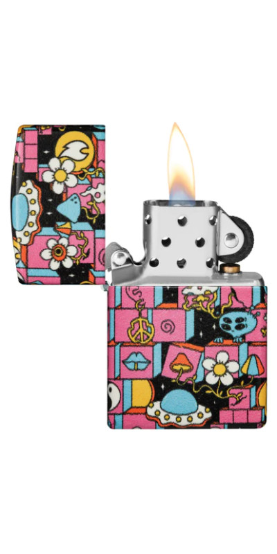 Glow In The Dark Hippie Zippo Lighter