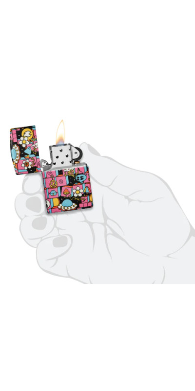 Glow In The Dark Hippie Zippo Lighter