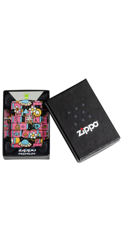 Glow In The Dark Hippie Zippo Lighter