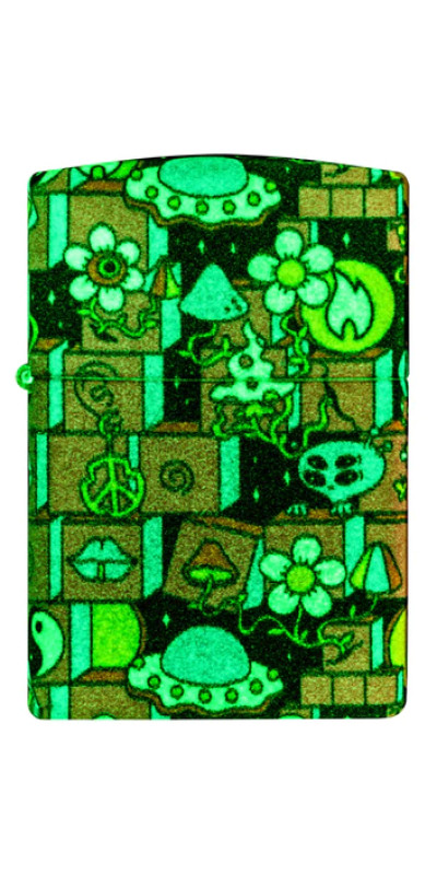 Glow In The Dark Hippie Zippo Lighter