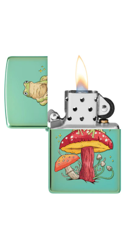 Frog On Mushroom Zippo Lighter