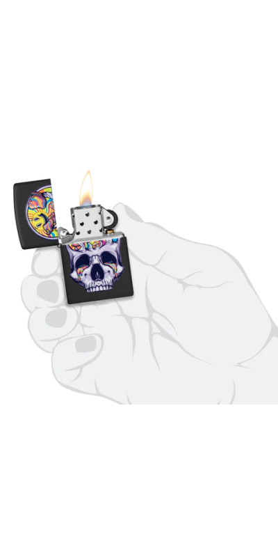 Blacklight Skull Zippo Lighter