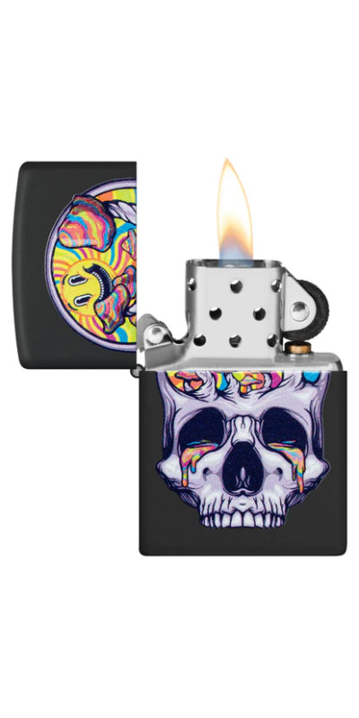 Blacklight Skull Zippo Lighter