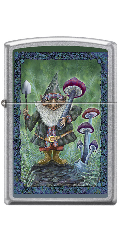 Mushroom Gnome Zippo Lighter Art by Mike DuBois
