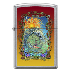 Surfing Skeleton Zippo Lighter Art by Mike DuBois