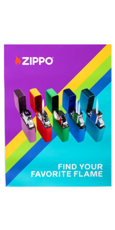 Zippo Medium Poster Flame Options 18x27 Inches