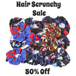 Wholesale Lot of 12 Assorted Cotton Hippie Hair Scrunchies