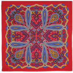 Red Paisley Bandana 22x22