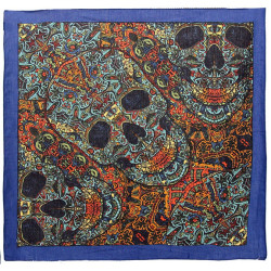 3D Skull Bandana Blue 22X22