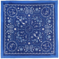 Skiing Bandana Blue 22x22