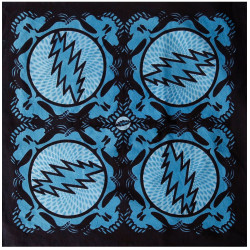 Grateful Dead Spin Your Face  SYF Bandana Aqua 22x22