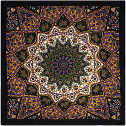 India Star #7 Bandana Gold, Green & Violet 22x22