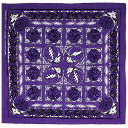 Grateful Dead SYF & Roses Bandana Purple 22x22