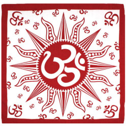 Om Sun Bandana Red 22x22
