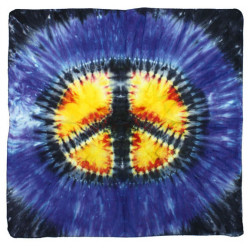 Peace Sign Tie-dyed Bandana 22x22