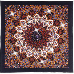 India Star #8 Bandana Adorned with 144 Swarovski Crystal Red, Blue, & Black 22x22