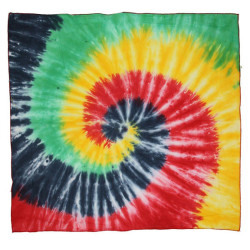 Tie-Dyed Rasta Spiral Bandana 22x22