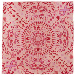 Zest For Life Pink Ribbon Bandana 22x22 *CLEARANCE*