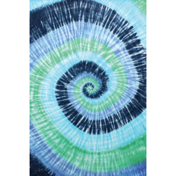 Blue & Green Spiral Tie-Dye Tapestry