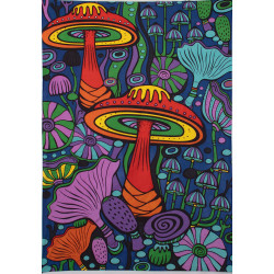 3D Mushroom Garden Tapestry