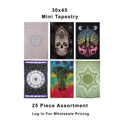 Wholesale Lot of 25 Assorted 30x45" Value Tapestries - SAVE