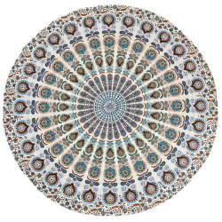 Zest For Life Round Blue/Red Mandala Tablecloth Tapestry 80" - Hemmed Edge