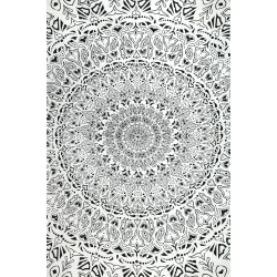 Zest For Life Tropical Mandala Tapestry 52x80" Black