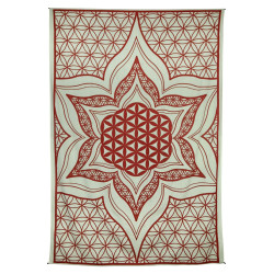 Zest For Life Flower Of Life Tapestry 52x80" Red
